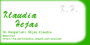 klaudia hejas business card
