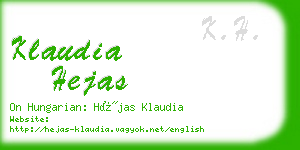 klaudia hejas business card